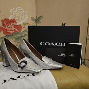 Coach Silver 9.5 Heels